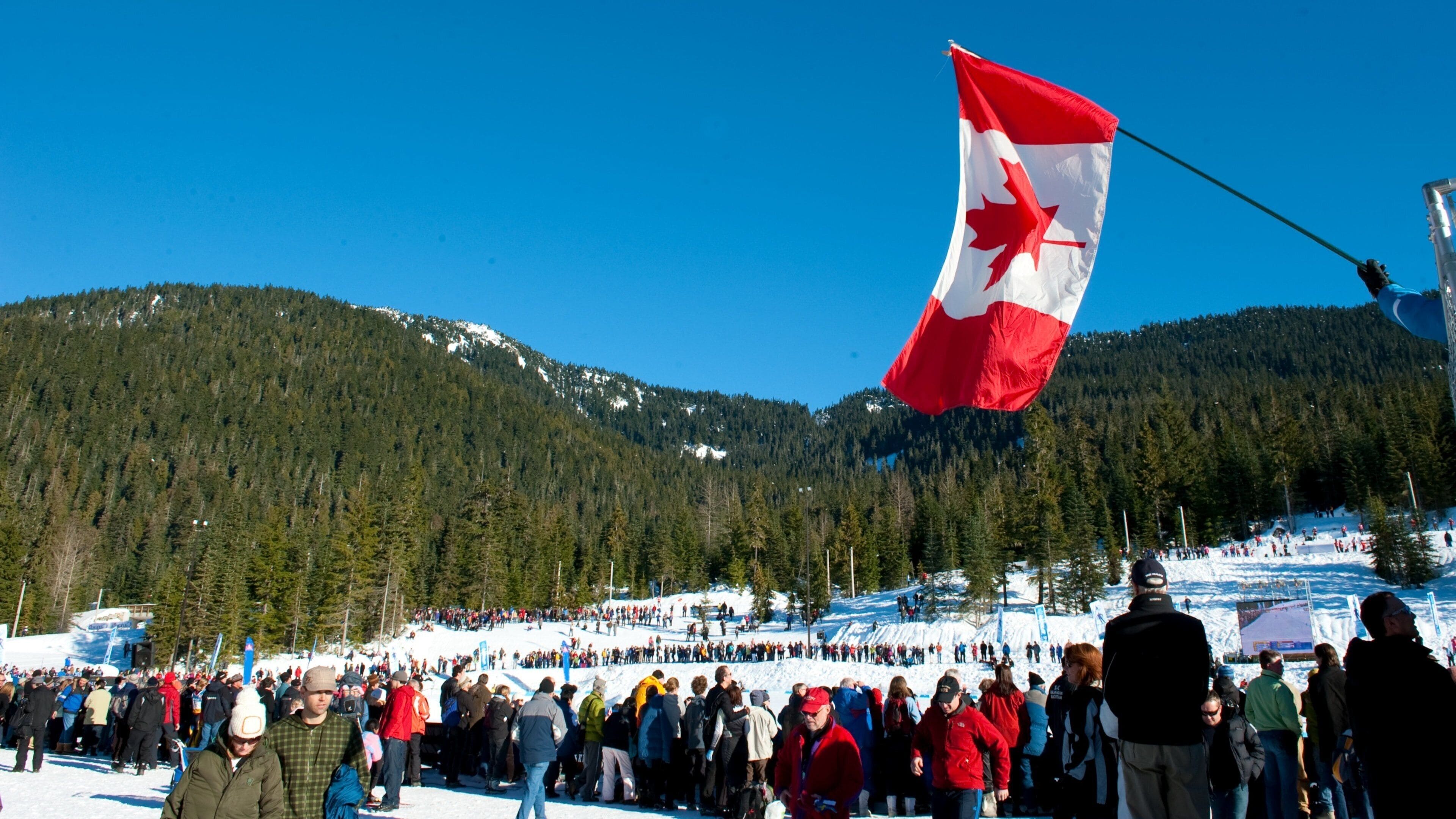 Parc olympique de Whistler montrant épreuve sportive, montagnes et panoramas