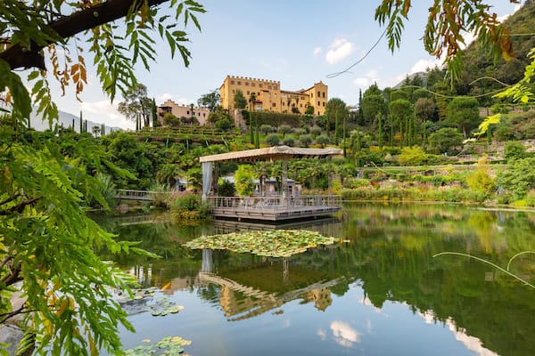 South Tyrol featuring a pond