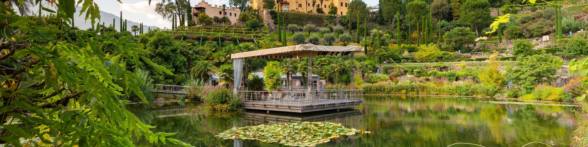 South Tyrol featuring a pond