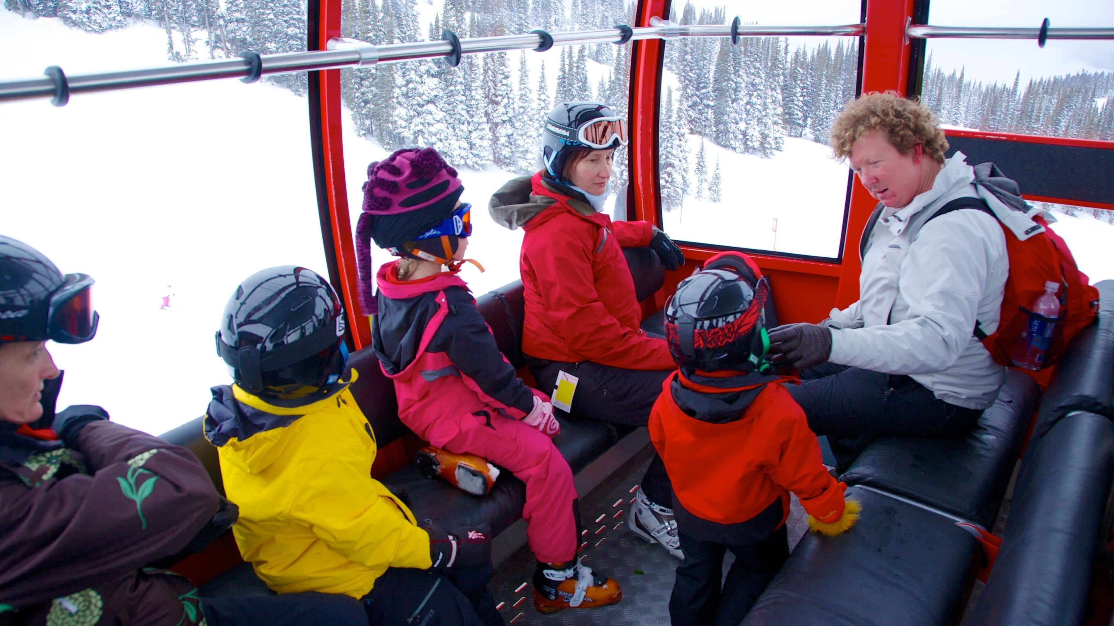 Peak 2 Peak Gondola featuring interior views, a gondola and snow