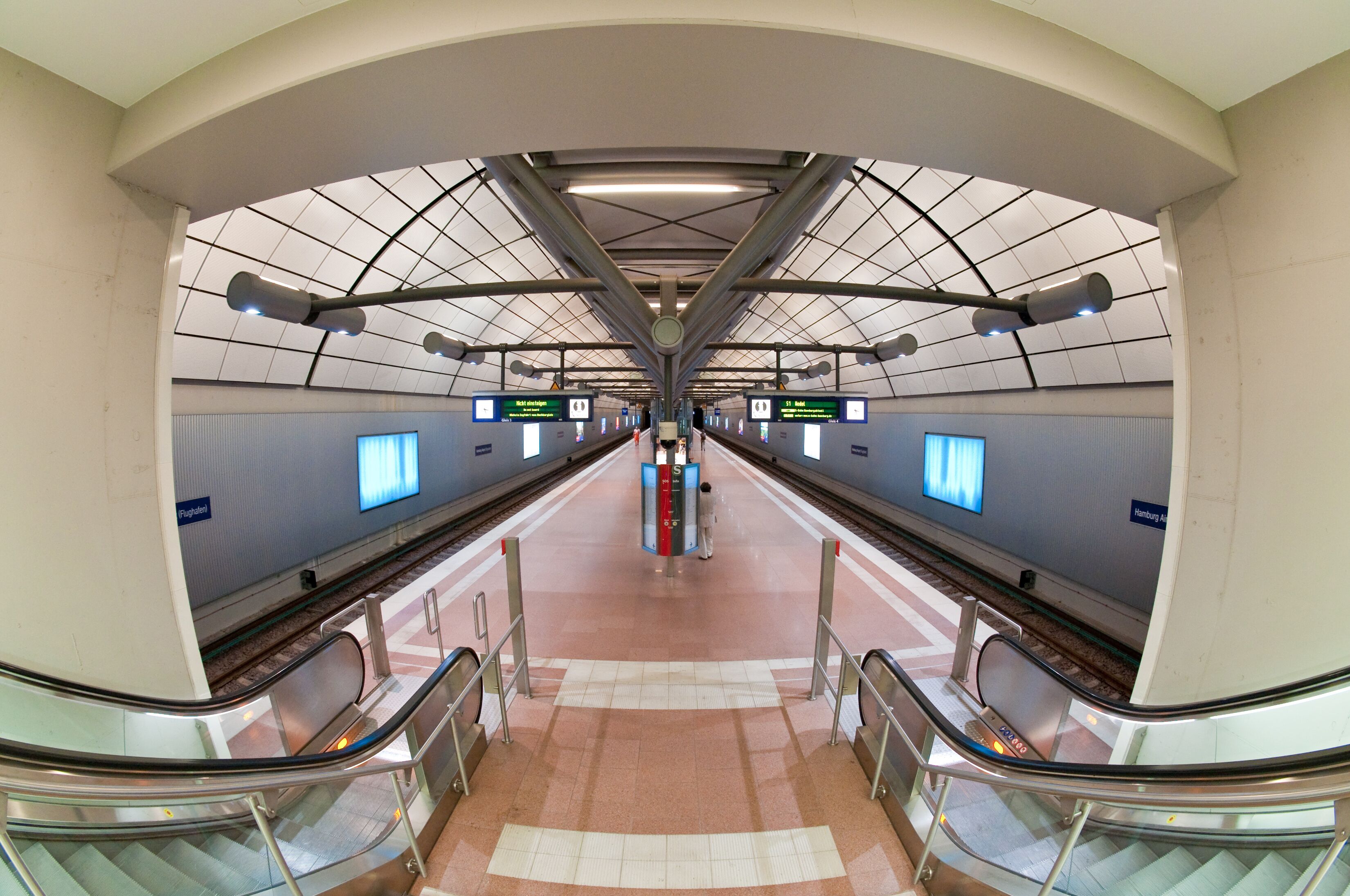 Entrance to the S-Bahn station in Hamburg Airport