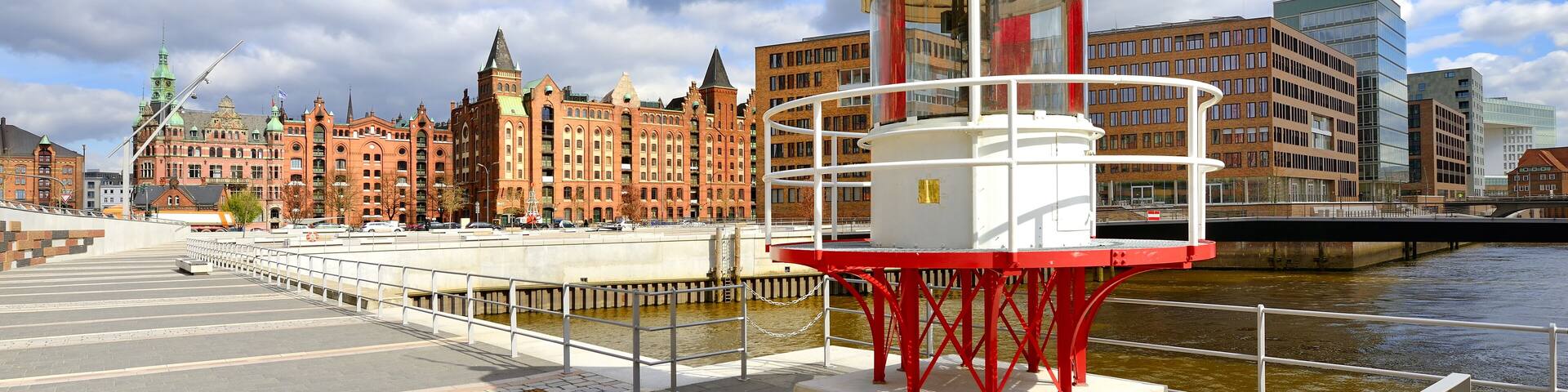 Old beacon in Hamburg Hafencity
