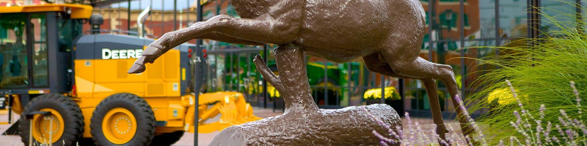 John Deere Pavilion featuring a statue or sculpture