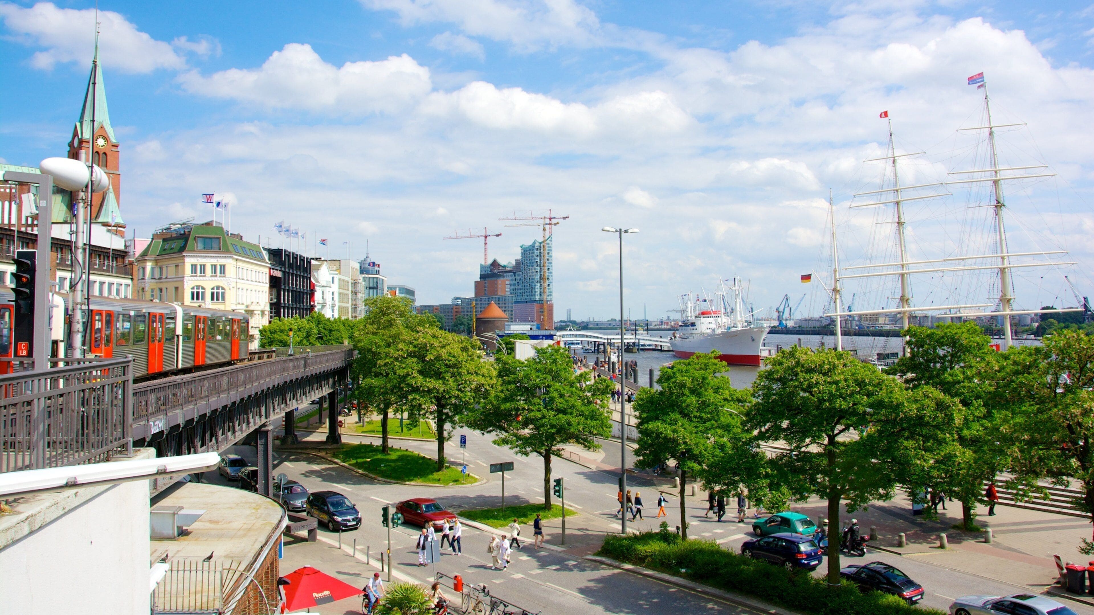 Cap San Diego featuring a city, a bridge and street scenes