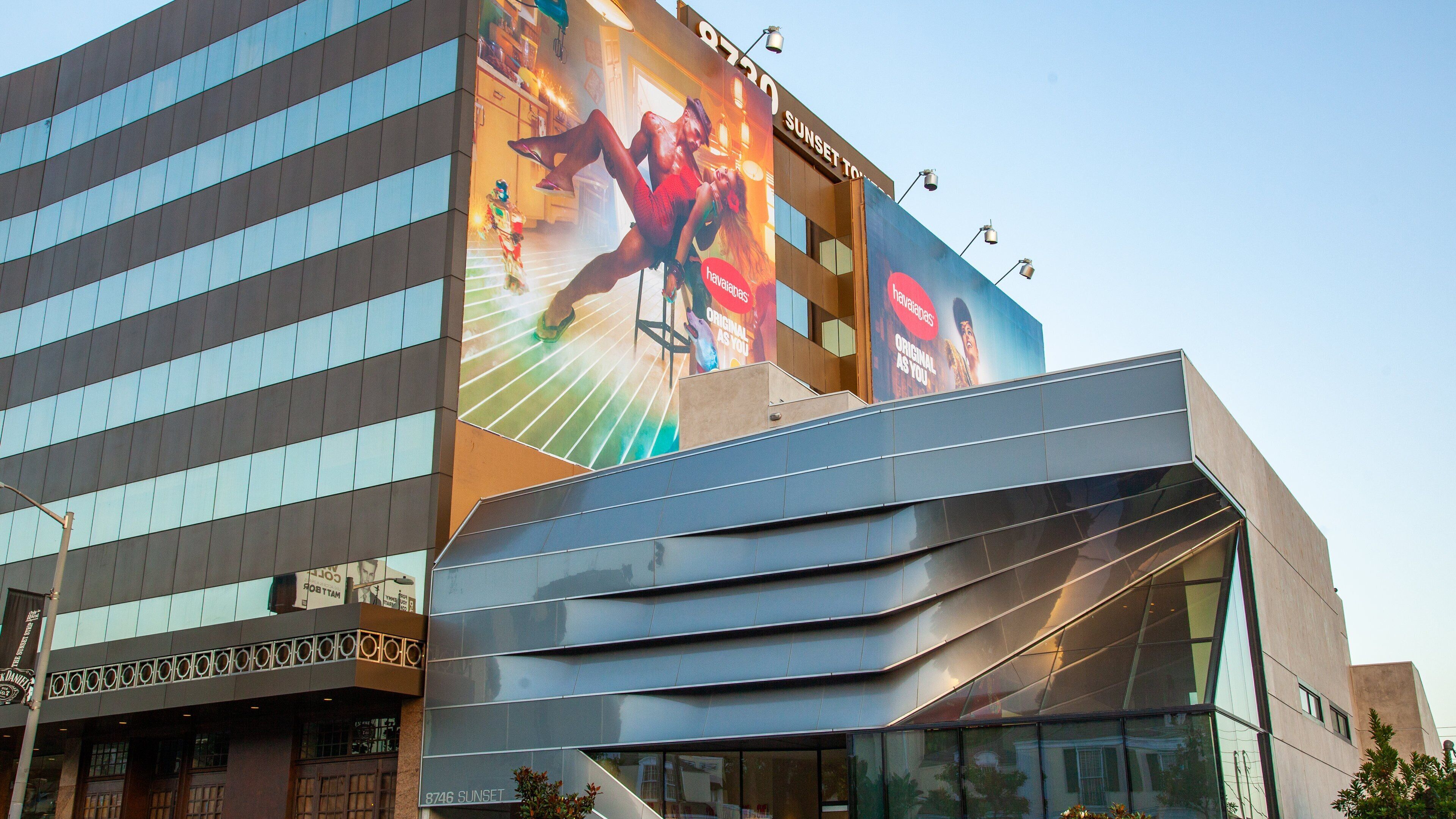 Sunset Strip showing outdoor art