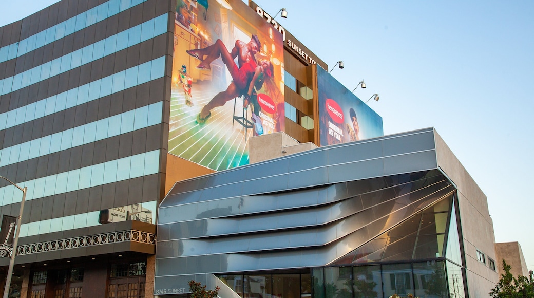 Sunset Strip showing outdoor art