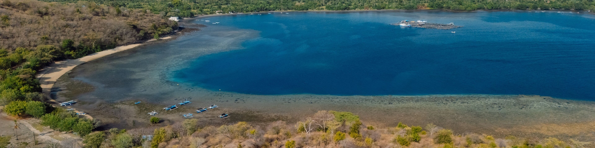 Landscape on West Bali with ocean and mountains in Pemuteran