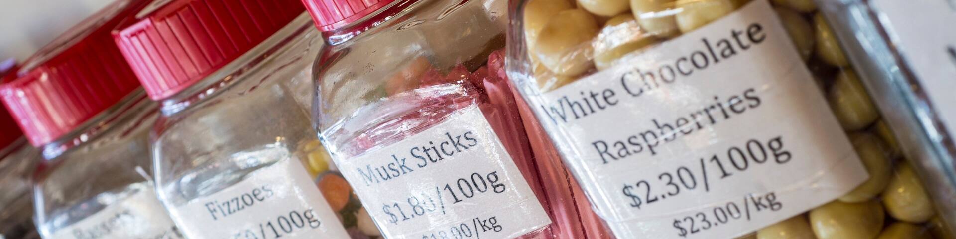 St Marys featuring signage and food