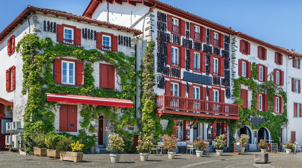 Street in Espelette, Pyrenees-Atlantiques, France