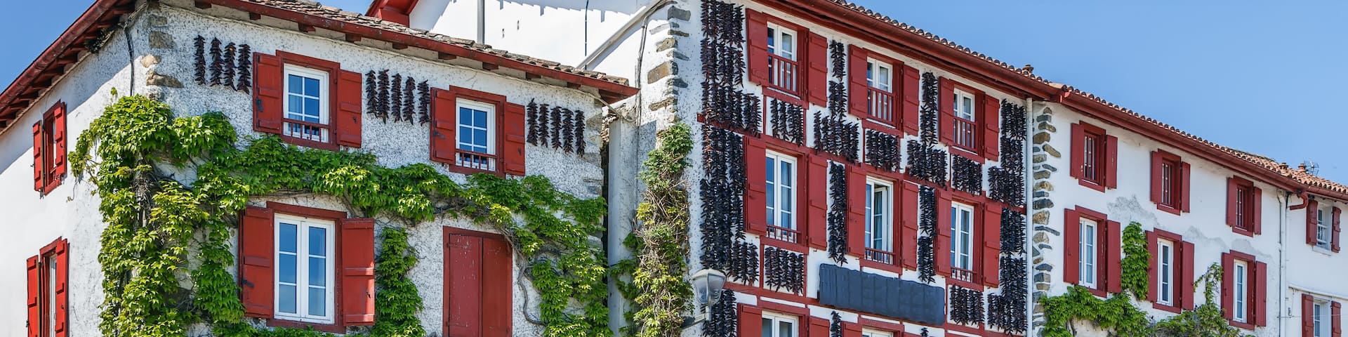 Street in Espelette, Pyrenees-Atlantiques, France