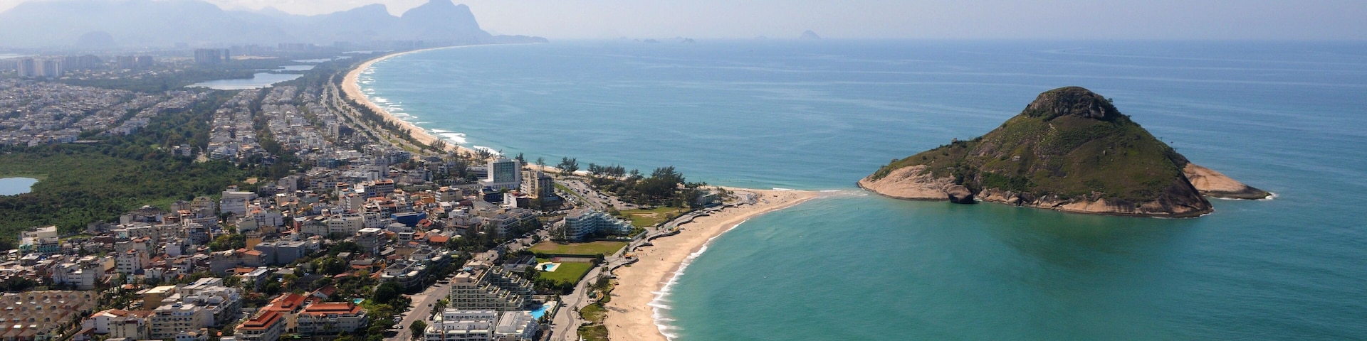 Rio de Janeiro, December 4, 2014.
Aerial Photo of Pedra do Pontal, located in the Recreio dos Bandeirantes neighborhood in the western part of the city of Rio de Janeiro, Brazil.