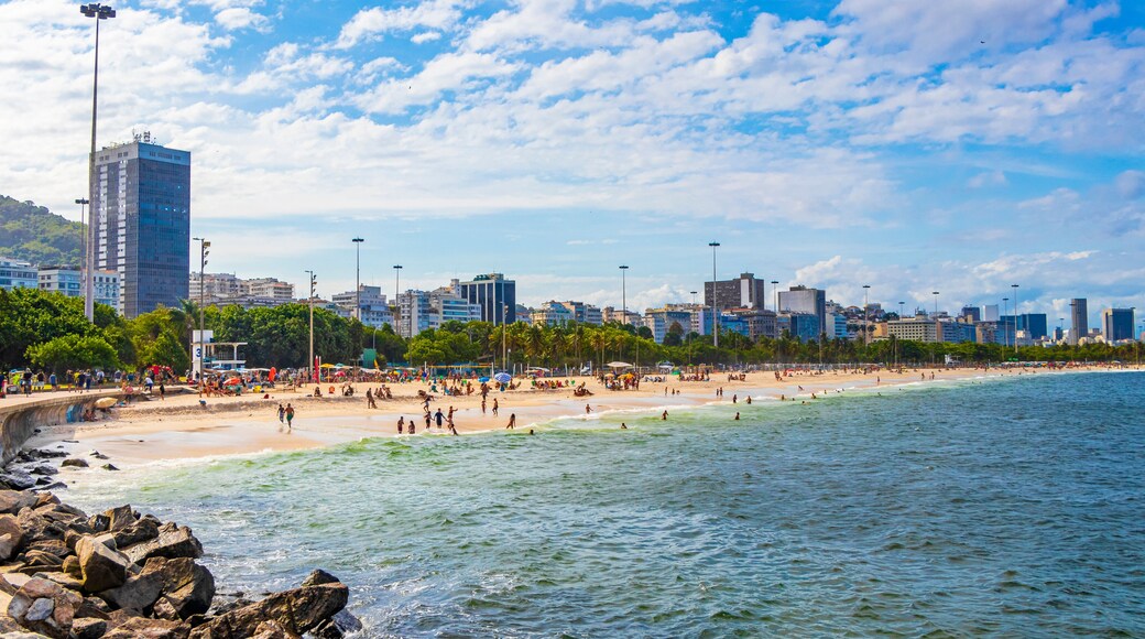 Flamengo Beach panorama view and cityscape Rio de Janeiro Brazil.