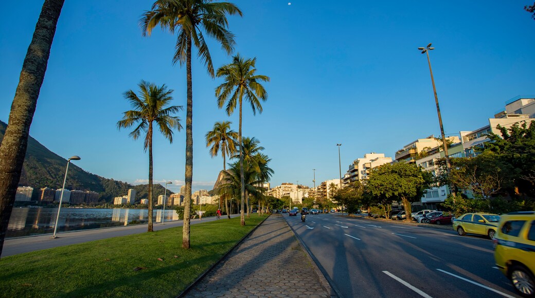 City of Rio de Janeiro, Brazil, Epitacio Pessoa Avenue and Rodrigo de Freitas lagoon. South America.
