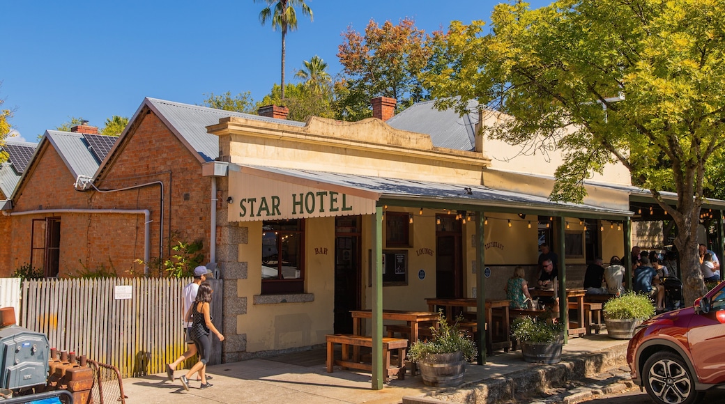 Yackandandah showing a small town or village and signage