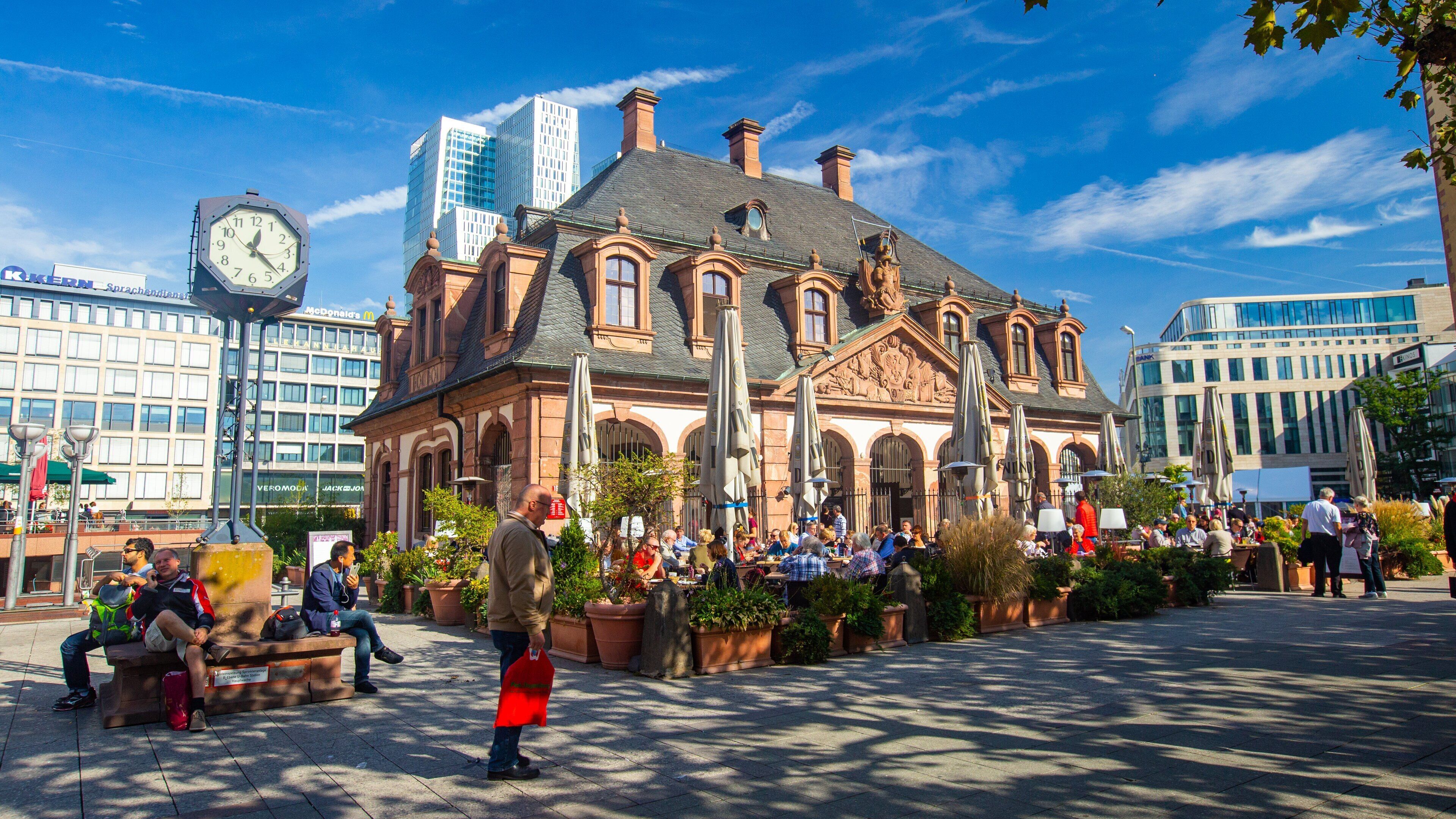Zeil Shopping District showing street scenes and heritage elements