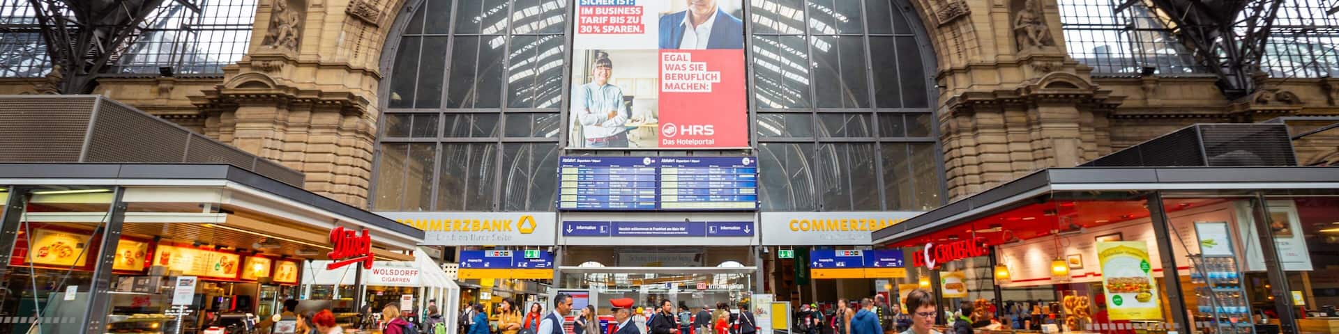 Bahnhofsviertel showing street scenes and signage