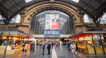 Bahnhofsviertel showing street scenes and signage
