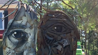 This is actually three separate pieces that come together when you view them from the front.