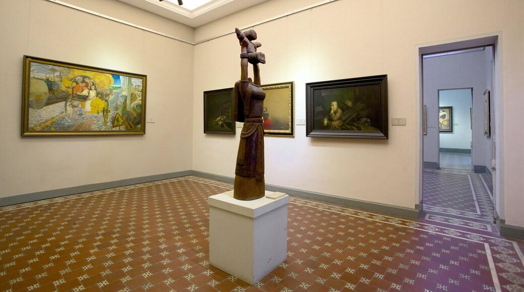 Museu de Belas Artes caracterizando arte, vistas internas e uma estĂĄtua ou escultura