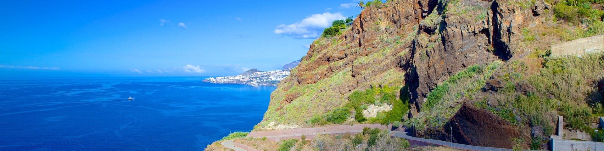 Ponta da Oliveira som inkluderar landskap, stillsam natur och kustutsikter