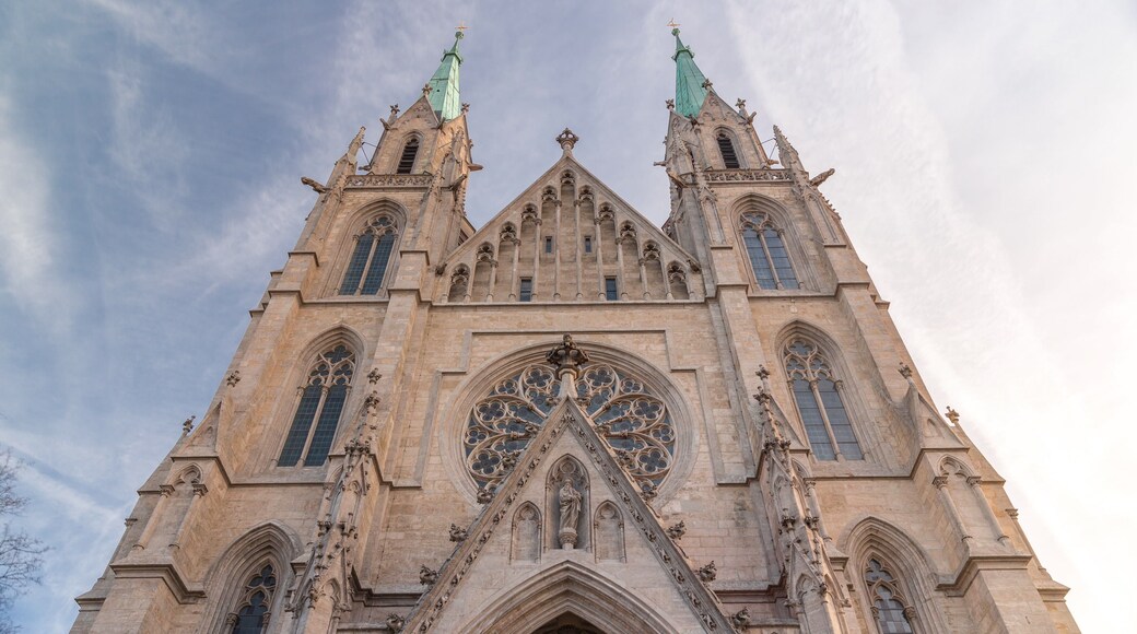 St. Paul's Church or Paulskirche timelapse. Looking up perspective. Munich, Bavaria, Germany.