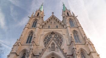 St. Paul's Church or Paulskirche timelapse. Looking up perspective. Munich, Bavaria, Germany.