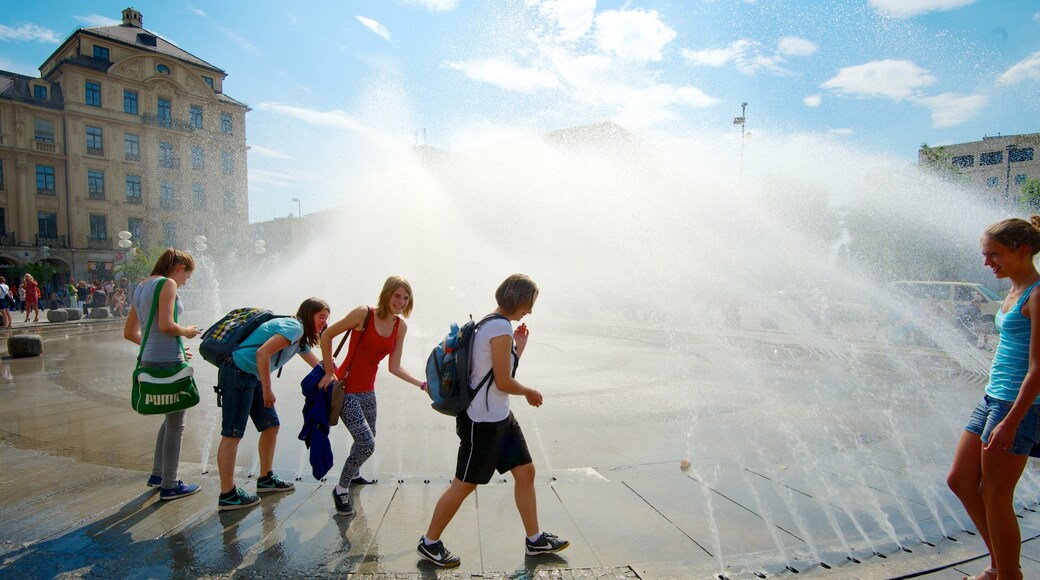 Karlsplatz - Stachus featuring a city, a fountain and a square or plaza