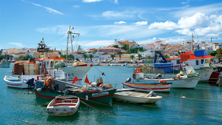 Lagos Marina showing a bay or harbor