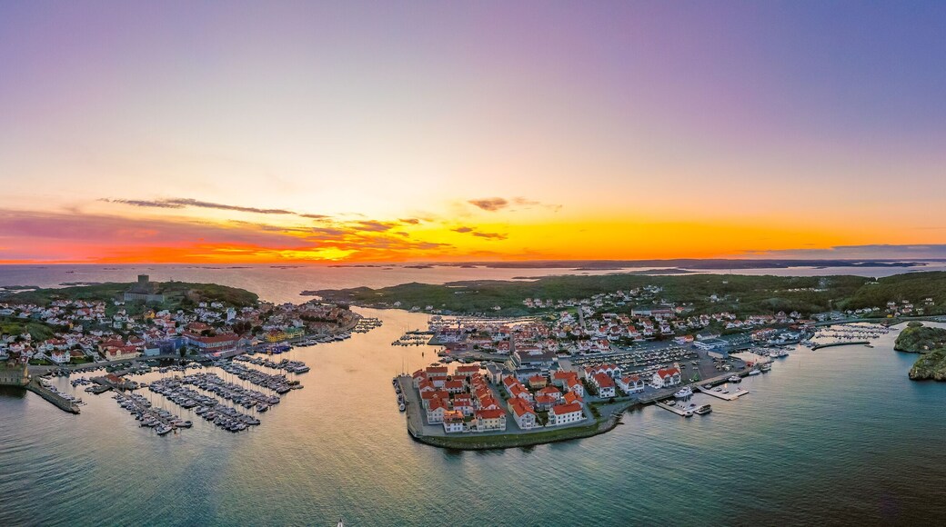 Sunset view of Swedish town Marstrand