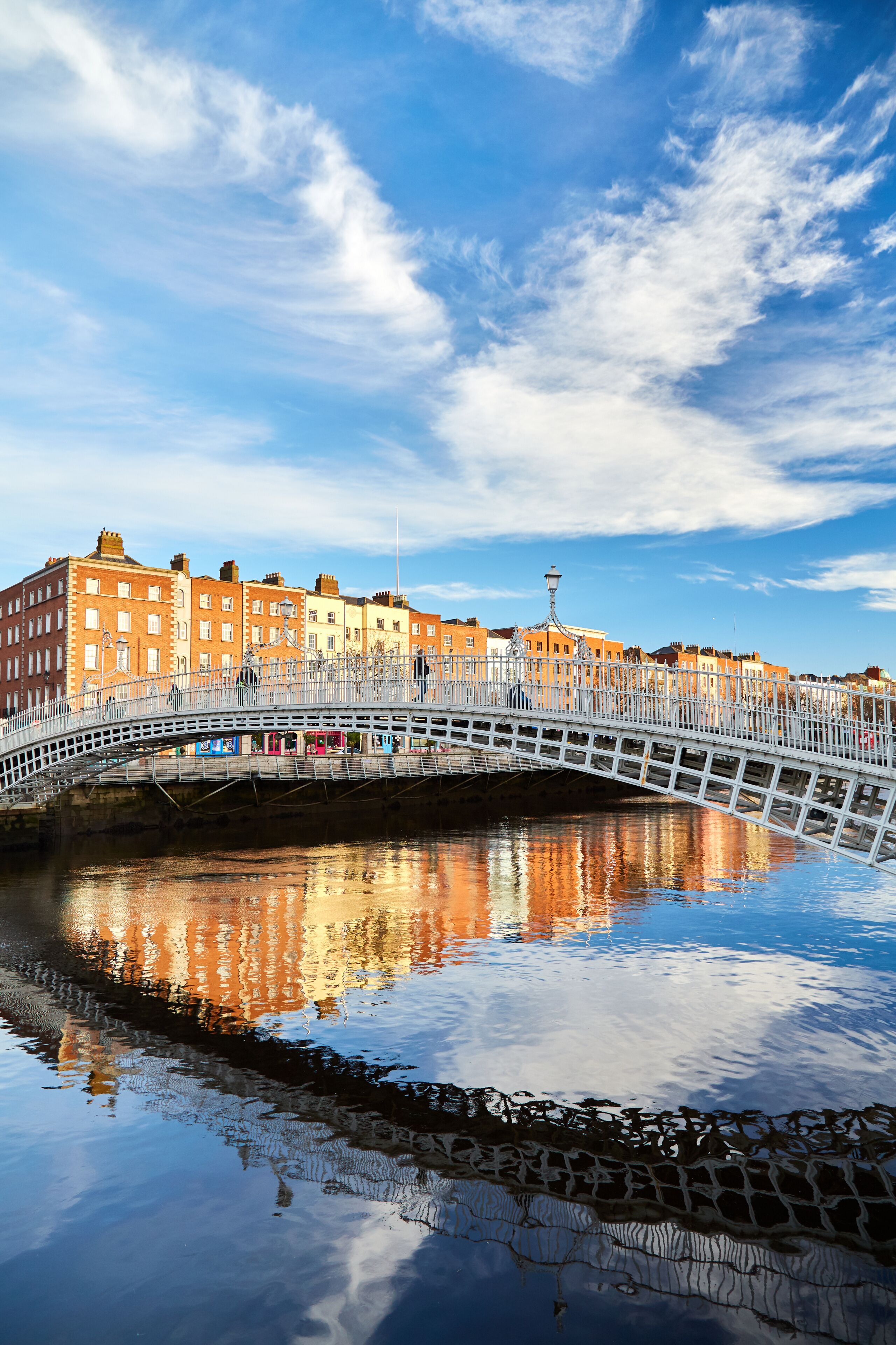The Ha'penny bridge in Dublin City, Ireland