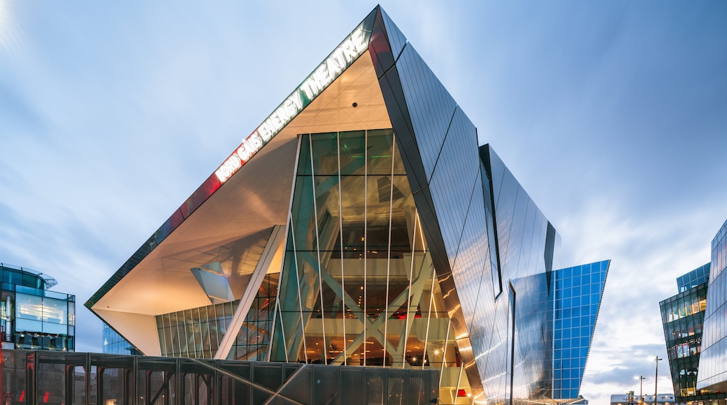 Bord Gáis Energy Theatre showing signage and modern architecture