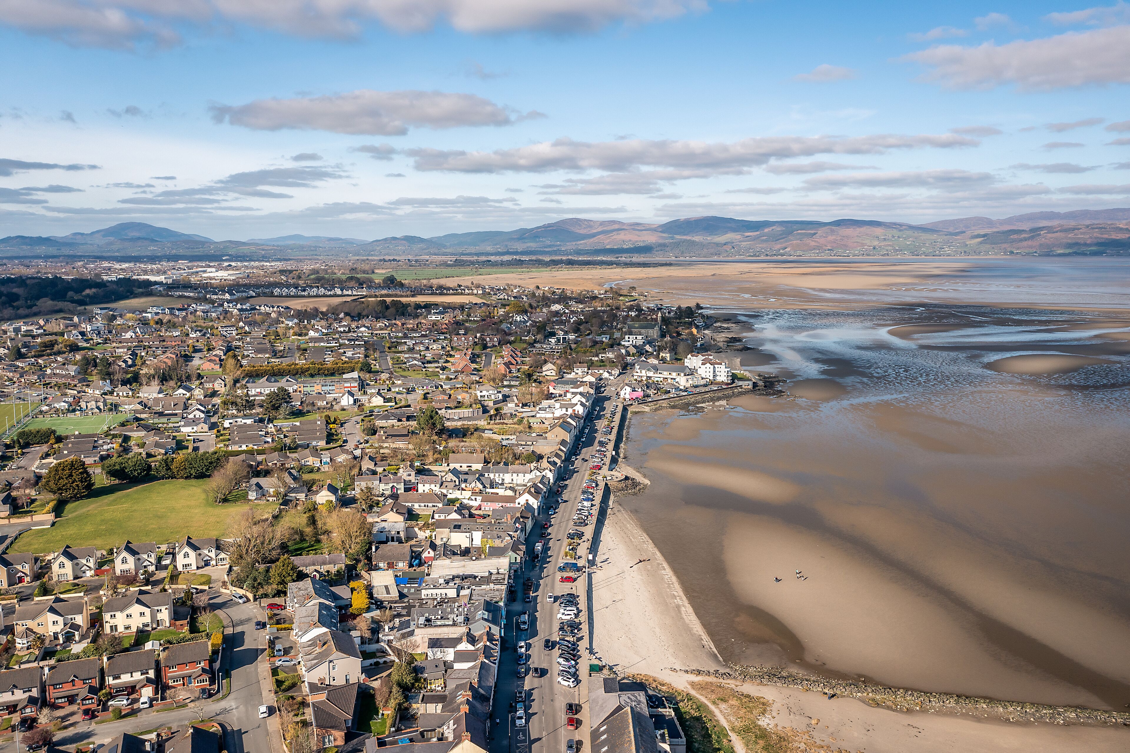 Aerial View Over Blackrock Beach, Louth Ireland