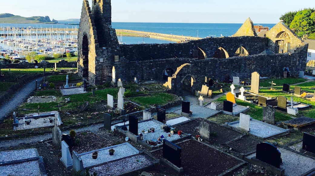 Saint Marys Church and Graveyard with the Howth Harbour background.