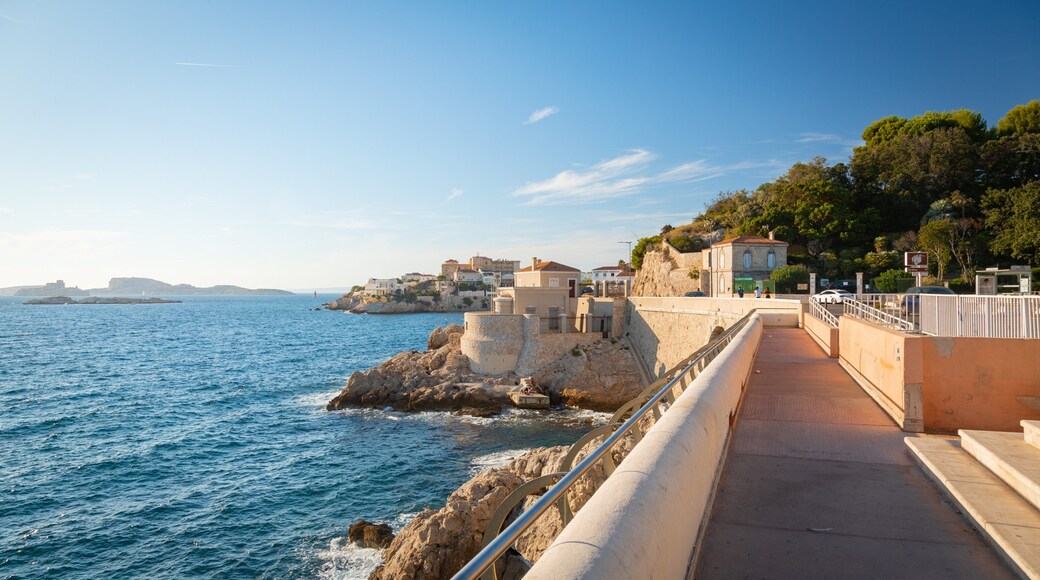 La Corniche which includes a coastal town and general coastal views