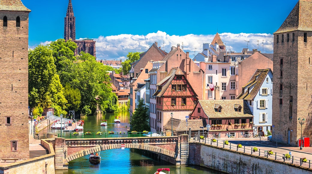 Strasbourg scenic river canal and architecture view