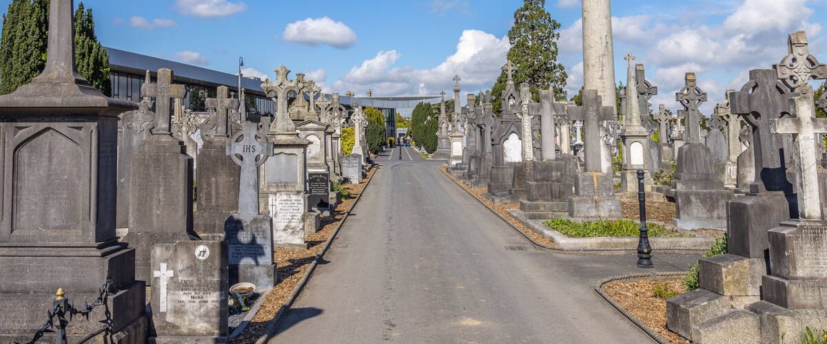 Dublin, Ireland - May 5 2024 "Beautiful morning at Glasnevin Cemetery in Dublin"