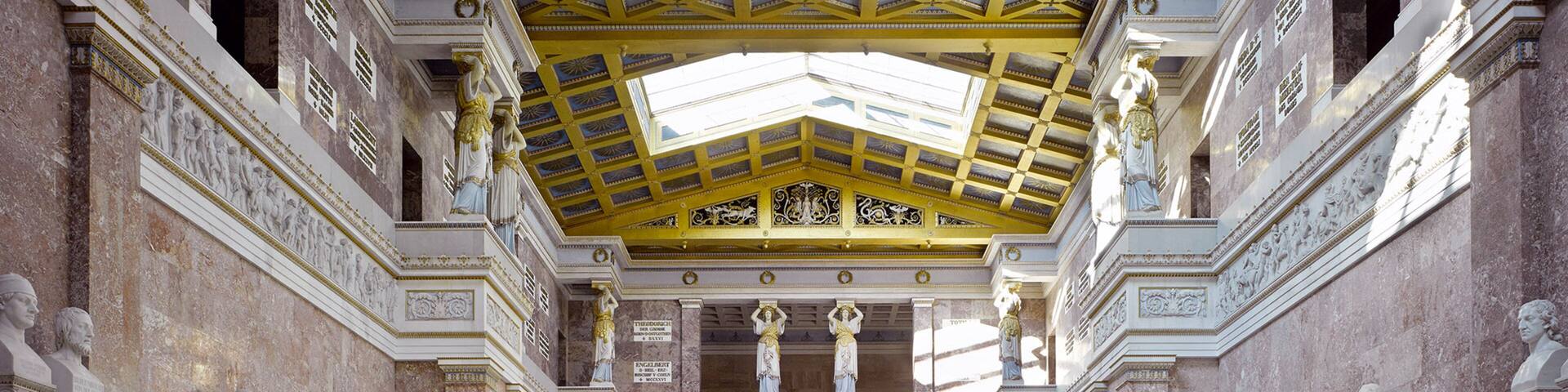 Walhalla Temple which includes heritage elements, interior views and a temple or place of worship