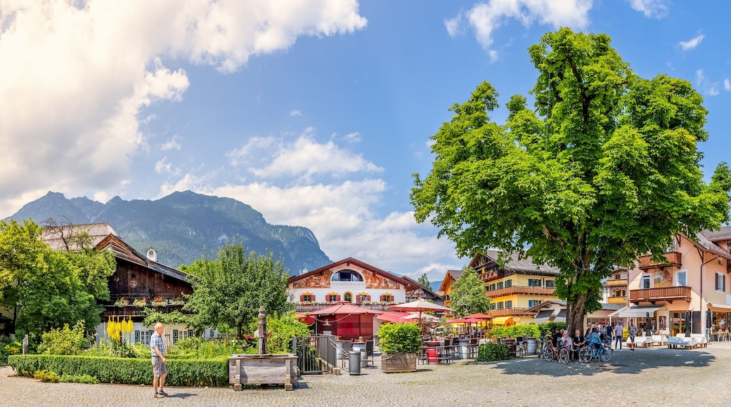 Marienplatz Panorama, Garmisch-Partenkirchen, Bayern, Deutschland