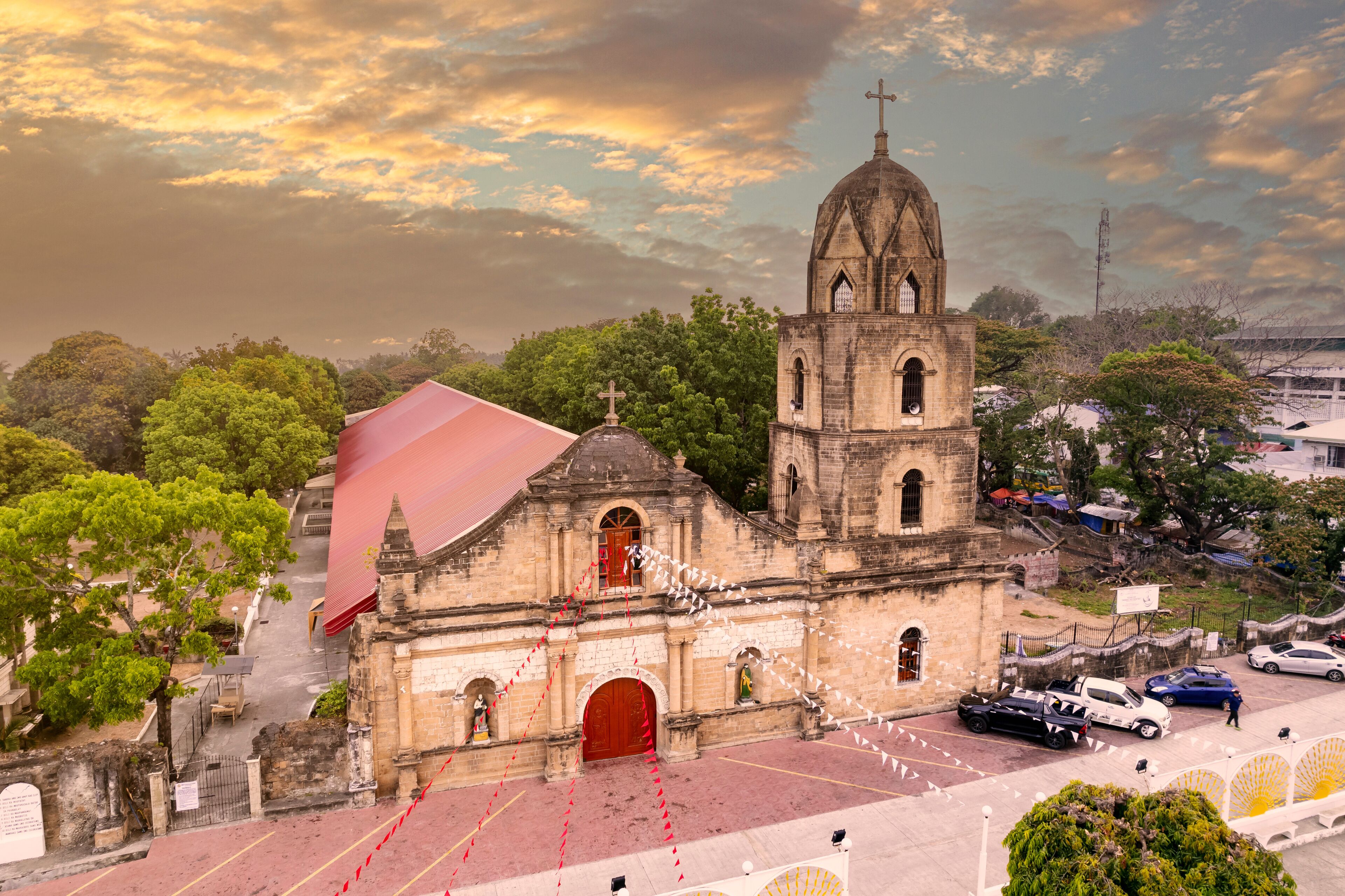 Guimbal, Iloilo, Philippines - Aerial of Guimbal Church, also known as San Nicolas de Tolentino Church.