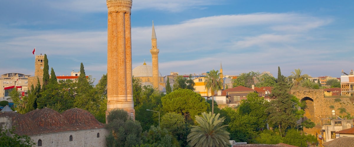 Antalya City Centre which includes a city, a sunset and heritage architecture