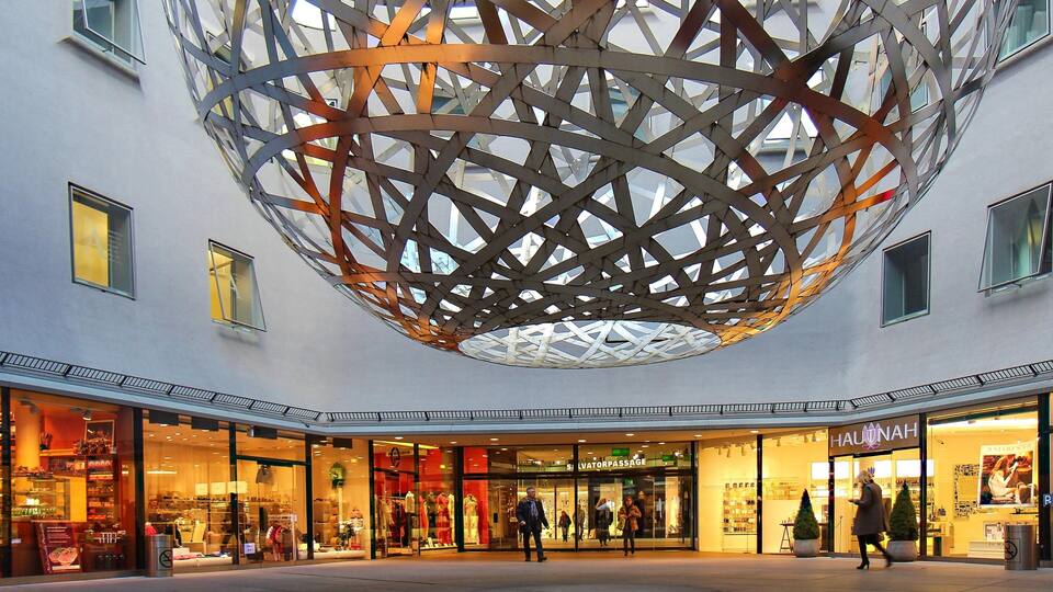 Funf Hofe showing outdoor art