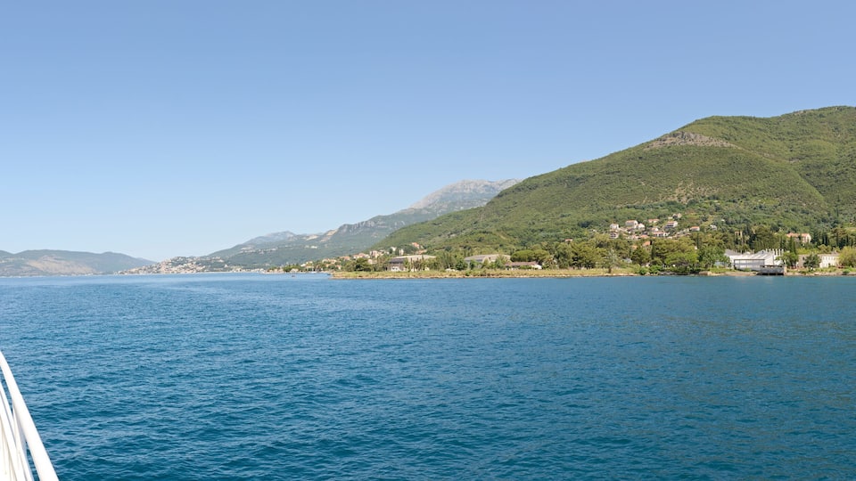 Panoramic view of Kotor bay near Kumbor location, Montenegro.