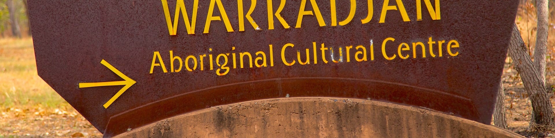 Warradjan Cultural Centre showing signage
