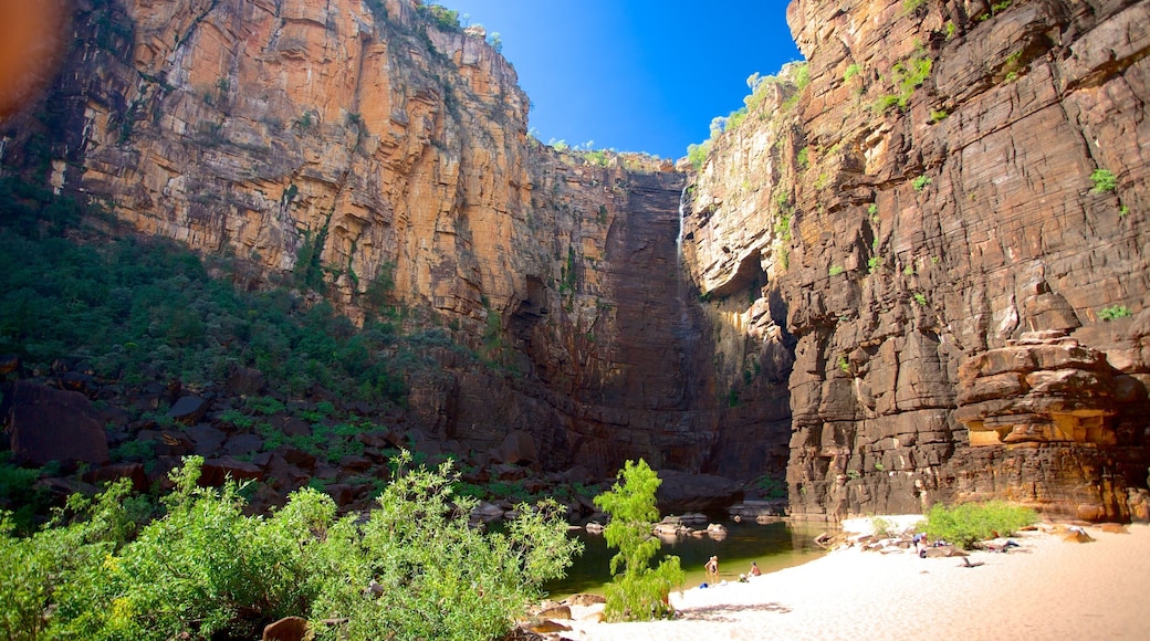 Jim Jim Falls featuring a gorge or canyon