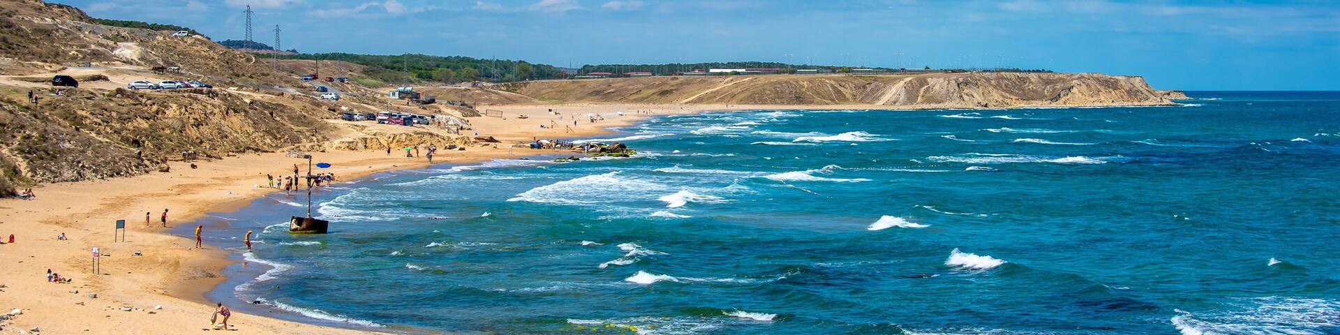 Kilyos Coastline view in Istanbul at summer time