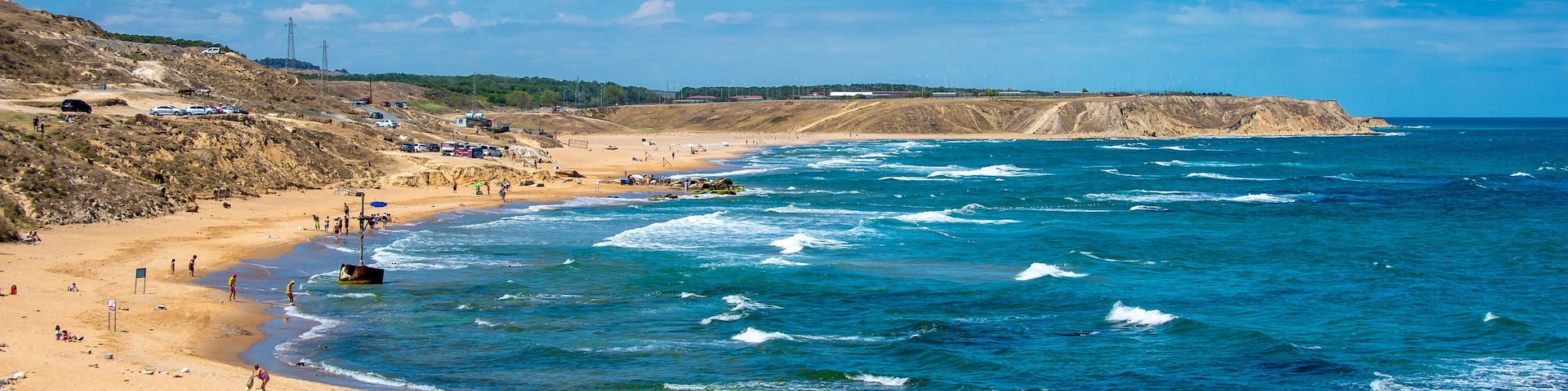 Kilyos Coastline view in Istanbul at summer time
