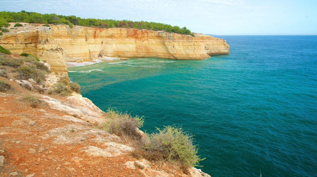 Benagil Beach showing general coastal views and rocky coastline