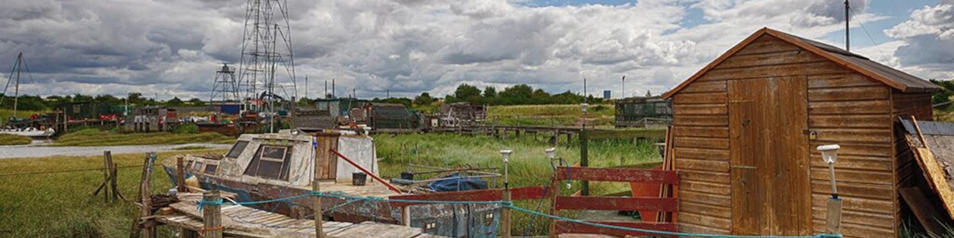 A marina of old boats and shacks just outside Greenhythe in Kent, a great place to wander. and take in the atmosphere.