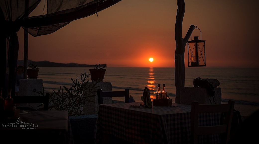 Sunset at Afros Tavern in the seaside town of Acharavi, Corfu. Sat here sipping wine watching the sun disappear - heaven