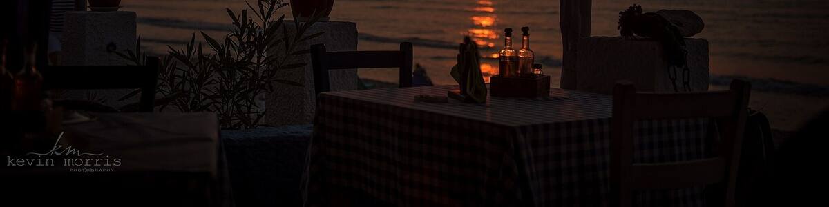 Sunset at Afros Tavern in the seaside town of Acharavi, Corfu. Sat here sipping wine watching the sun disappear - heaven